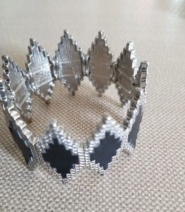 Black and silver stretchy bracelet